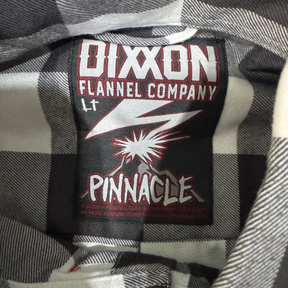 Dixxon Flannel Company Pinnacle Shirt Mens LT Black White Buffalo Check Custom